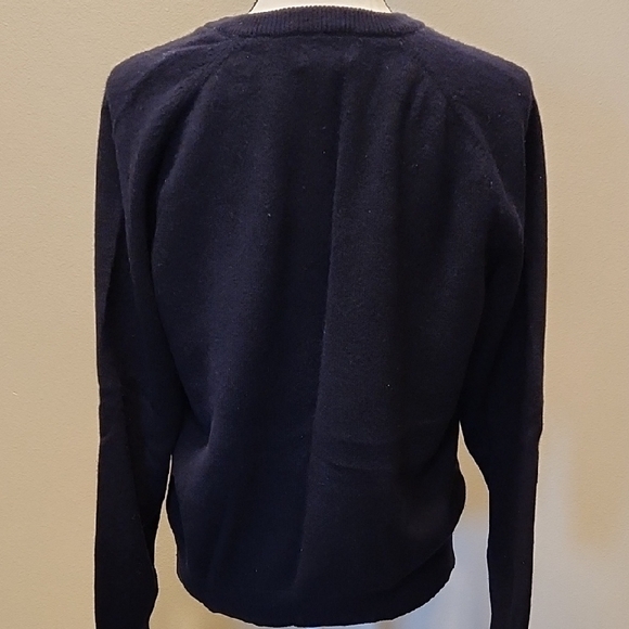 L.L. Bean Navy V-Neck Sweater - Picture 2 of 7